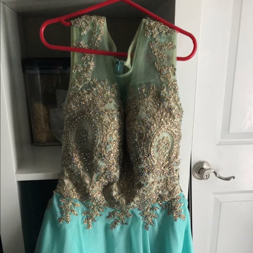Blue short hoco dress